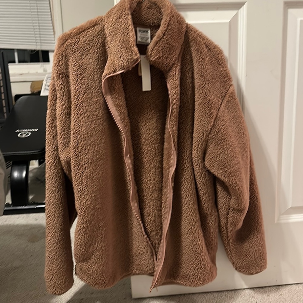 Pink soft zip up jacket